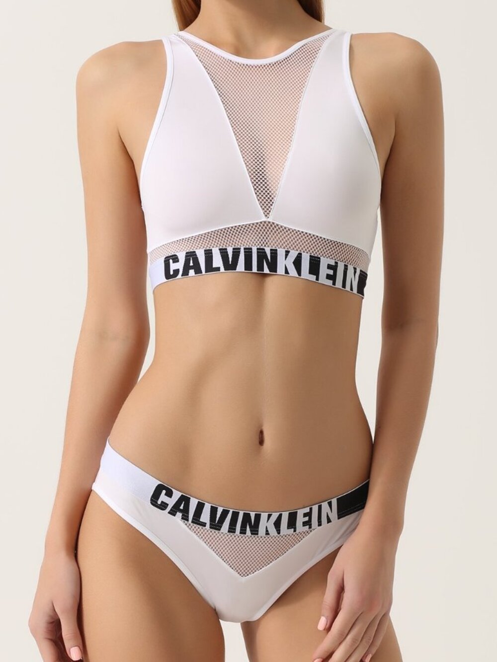 Calvin Klein ID Unlined High neck Bralette & Matching Unlined Bikini Panty - SM